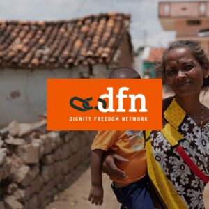 DFN logo over a photo of a woman and child, web hosting by Inversit