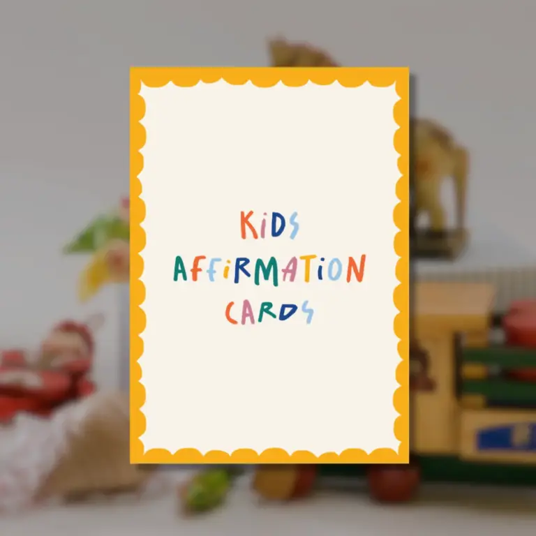 Kids affirmation cards box design by Inversit